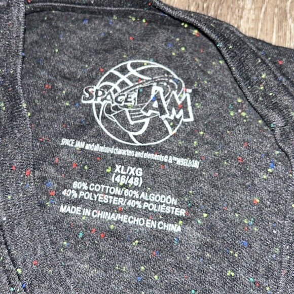 Space Jam T Shirt Mens XL Black Speck Tune Squad Cotton Blend Short Sleeve - Picture 3 of 4